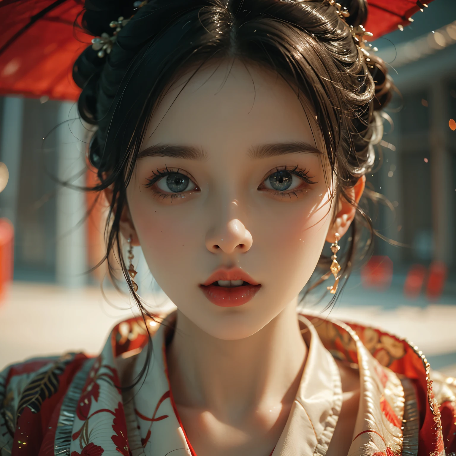 ExtremelyDetailed KAWAII girl Face,(Close-up big lips), glossy lips with beautiful details, Coquettish tongue, Kissing to camera, towards the viewer, 8K TopQuality masterpiece,an extremely delicate and beautiful (ProfessionalPhoto:1.37), Amazing,finely detail,official art,incredibly absurdres,ultra-detailed,close-up shot, close up, (fish eye lens), wide lens, macro lens, Detailed brilliant Eyes ElaboratePupils with (sparkling highlights:1.28) (Delicate Voluminous LongEyelashes:0.88)