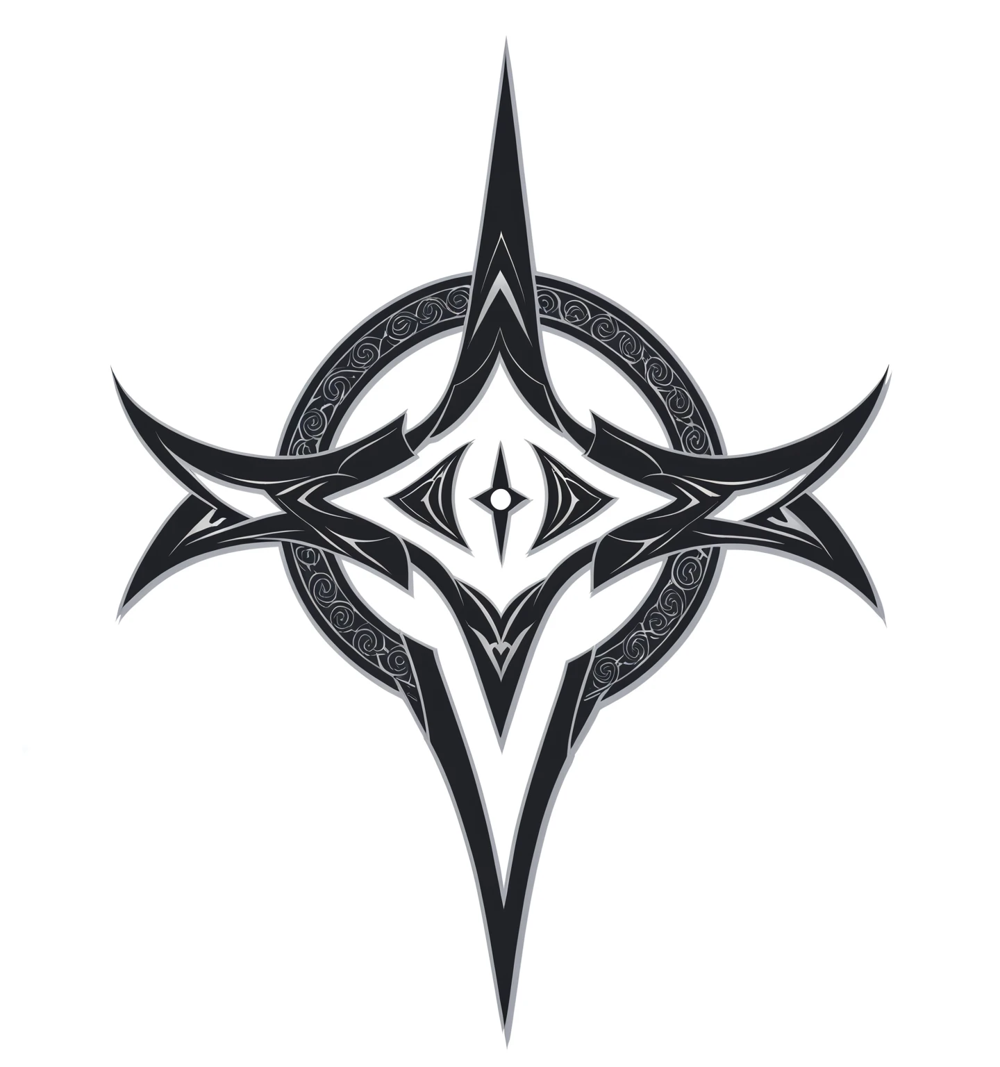 masterpiece Highly detailed, wing logo magic circle in the middle, emblem of wisdom, ancient symbol behind it, fantasy game spell symbol,vector, modern design