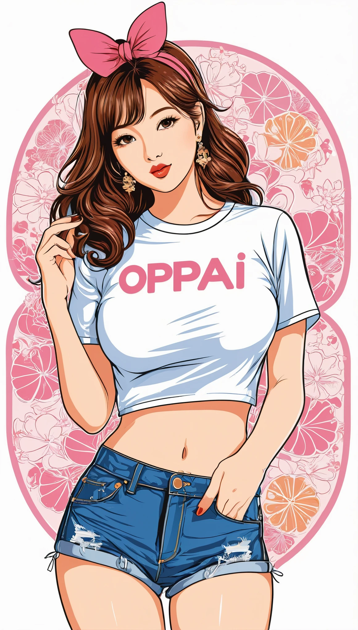 masterpiece,An illustration,ポップなTシャツのAn illustration,Vector Flat,Vector art,(((logo "OPPAI":2.0))),(detailed logo illustration:2.0)