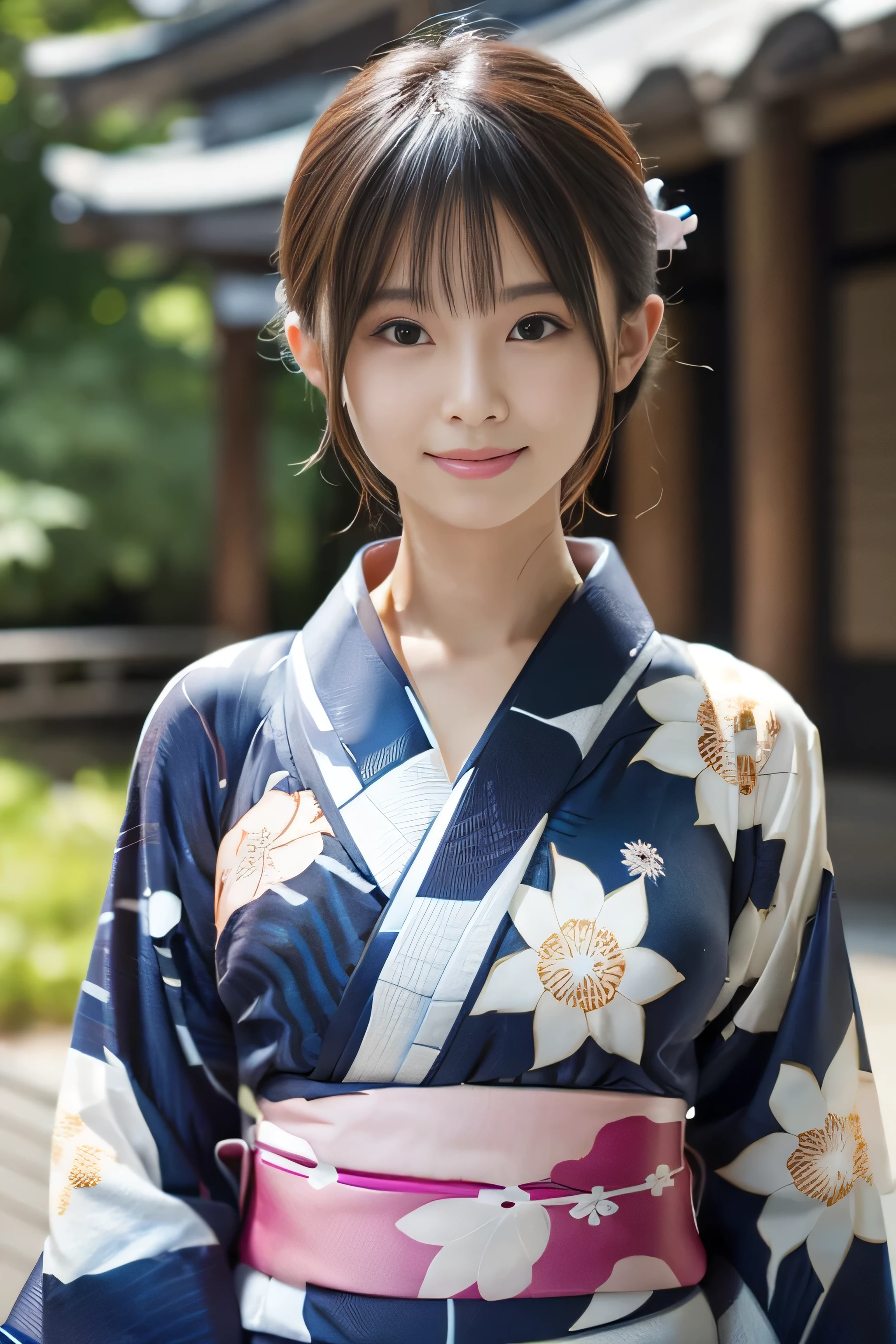 (8k,Photorealistic,Raw photo,highest quality: 1.4),(highest quality,Ultra-realistic shooting), Girl in Yukata with flower pattern,Blowing in the wind,Summer festival,night,Opening a store,Spirit Stream,Large fireworks,Ponytail Break 8K, (RAW Photos: 1.2), (realism: 1.4), (Tabletop: 1.3), (Exquisite detail: 1.2), Delicate and beautiful details, (Eye details), (Facial details), (highest quality) :1.4), (Super Resolution: 1.2), Cinematic light, (Highly detailed illustration), (eyelash, highest quality, Super Resolution, Depth of written boundary, Wide Light, Natural Shadows , huge shy smile , random cute pose , big eyes