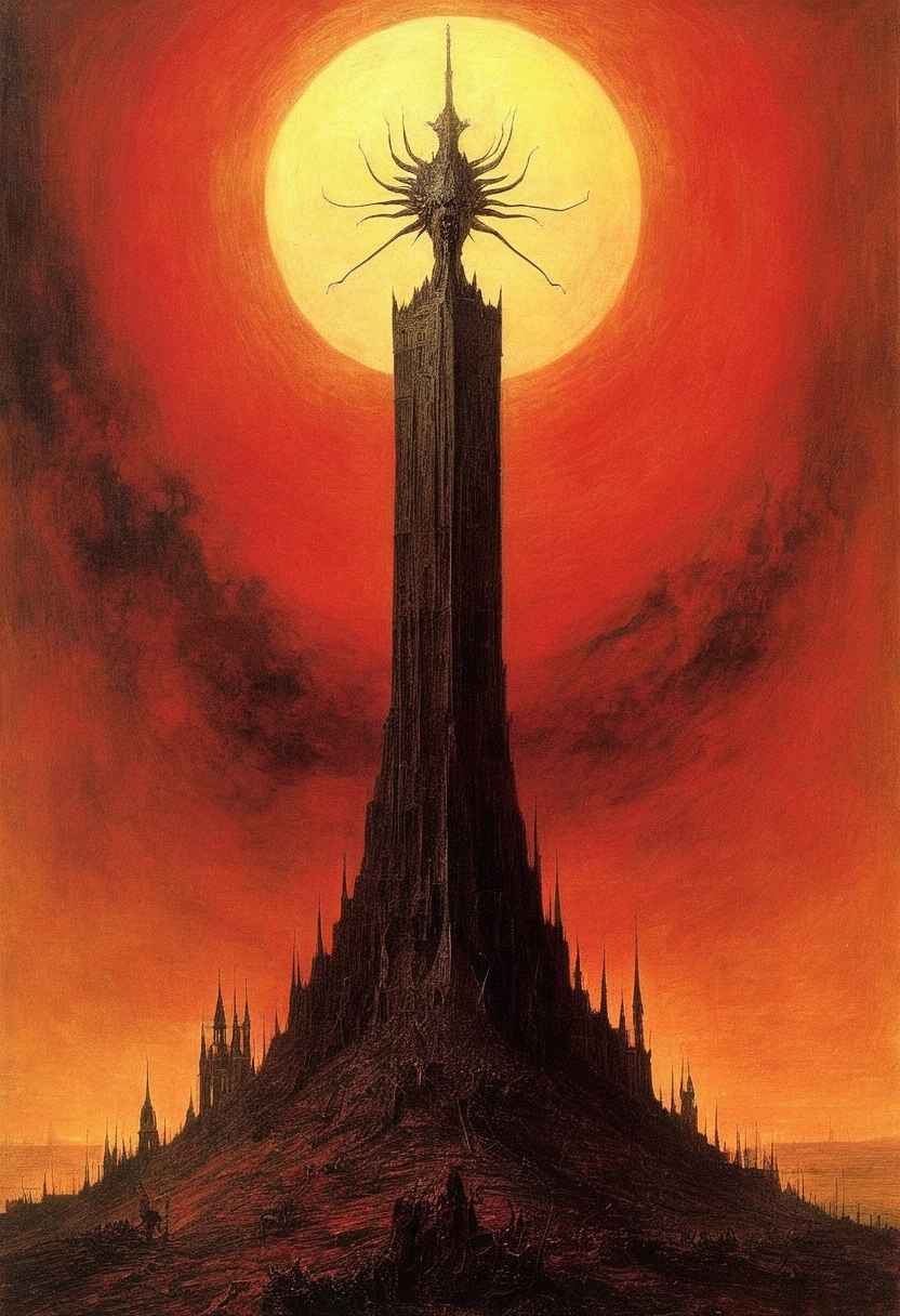 Mythical creatures, author:Zdzislaw Beksiński、devil、Holy War