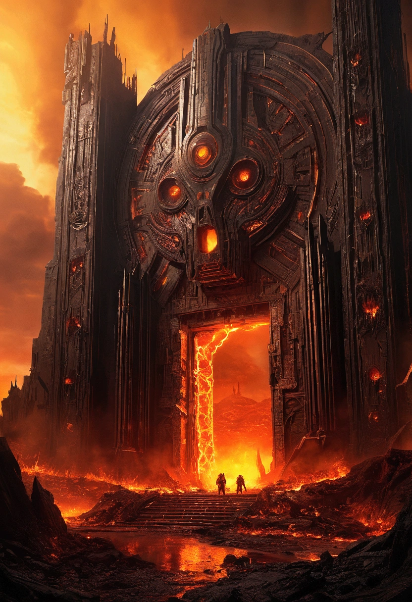 24K,Extremely detailed, future派, Cyberpunk, future, Hell sight, The bottom of hell, Hell Battle, Apocalyptic landscape!!!!!, Mustafar, Hell ruins, ! Apocalyptic landscape!!, Awesome D & D The Art of Dark Sun, Door of hell, Door of hell, Rescue from the Underworld!!!!!!