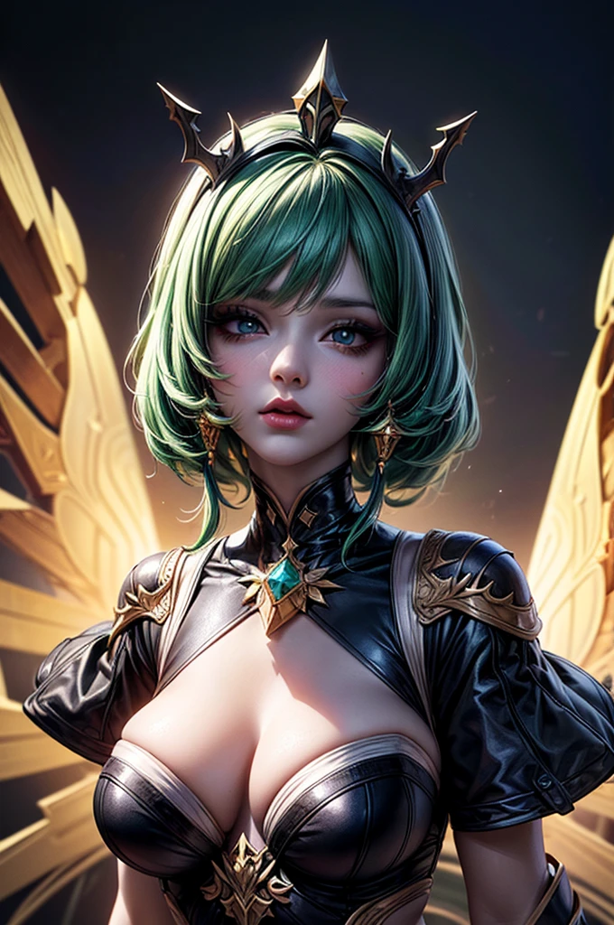 In the middle of forest plane there is beatiful siren who dance under the stary night sky, she have neatiful face long green hair with orange highlights her eyes in emerald green red lipsick and smoky eyes make up, hwe haken body civer only with black transparent spiler web vail, (ultra high quality fantasy art, dark fantasy style, masterpiece, ultra high quality character design, 8k quality anime art, realistic anime art, top quality wallpaper illustration, detailed ultra high quality accurate face, high quality design and accurate physic)