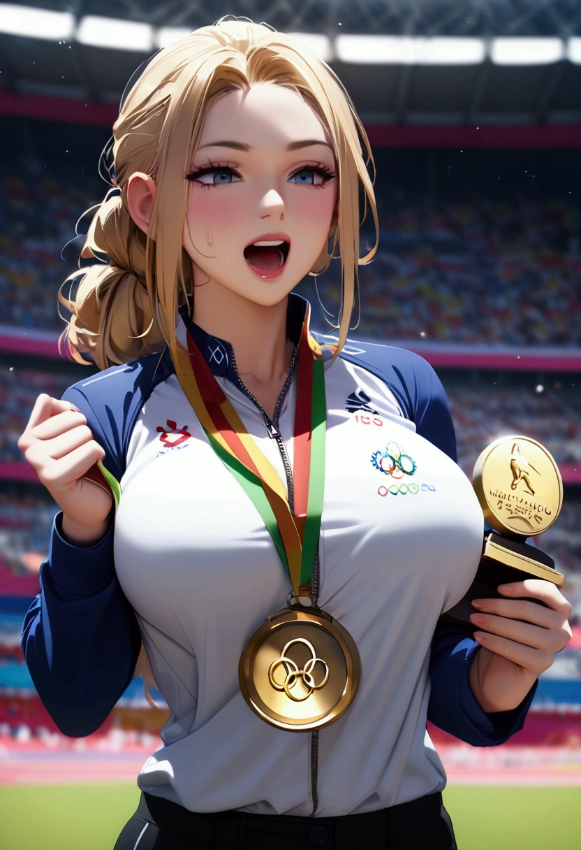 olympic games, Award-Winning Moment, gold medal, busty player