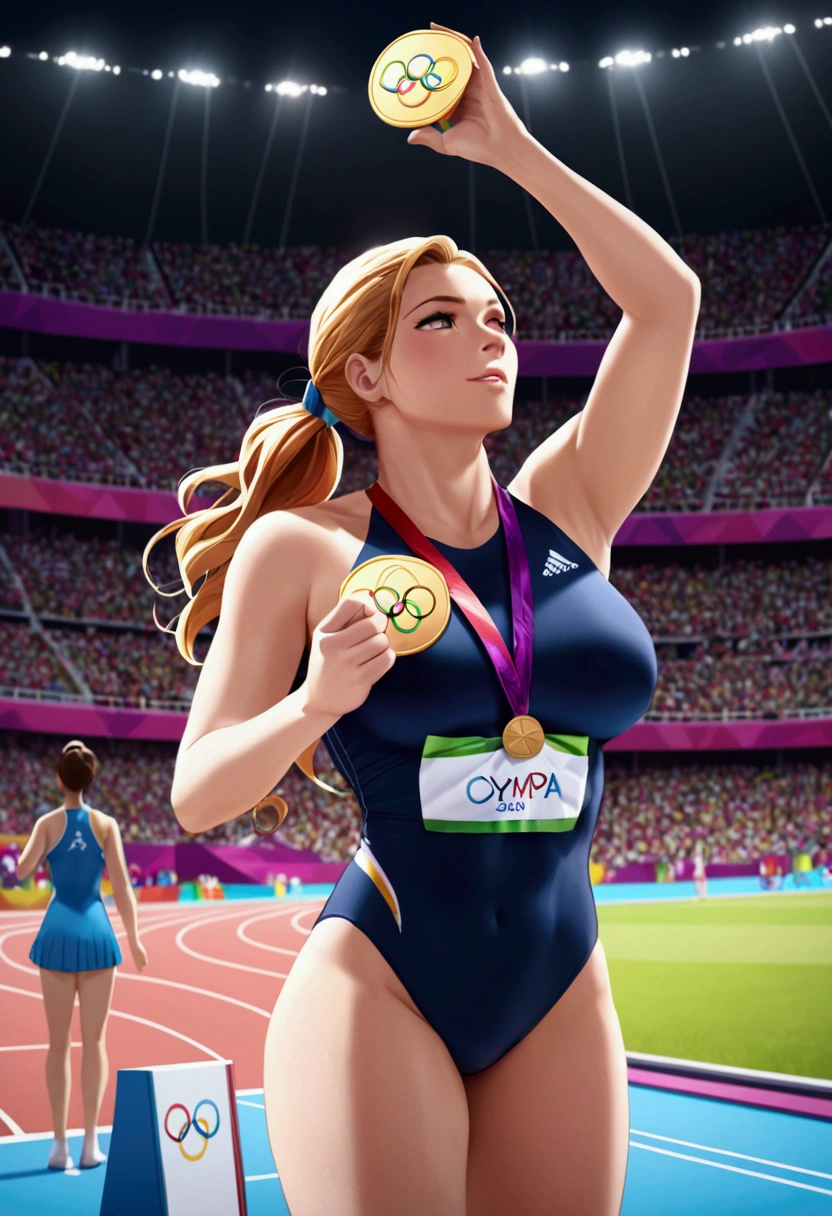 olympic games, Award-Winning Moment, gold medal, busty player