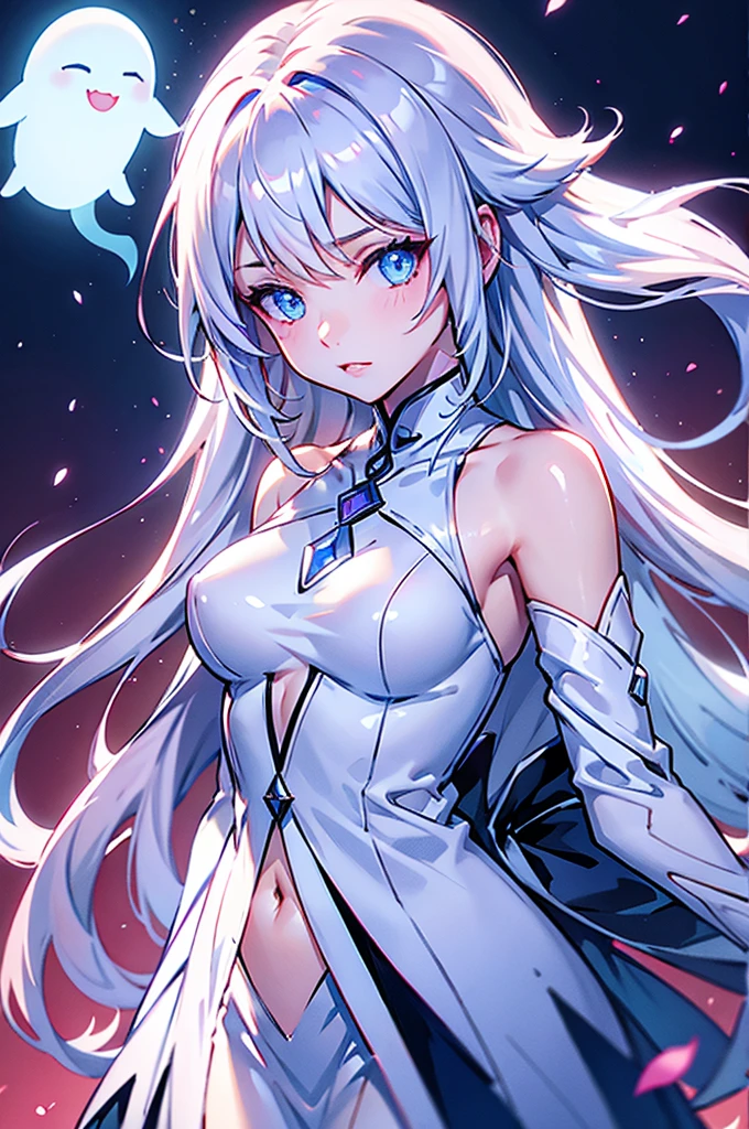 wite hair ghost girl wite skin tits