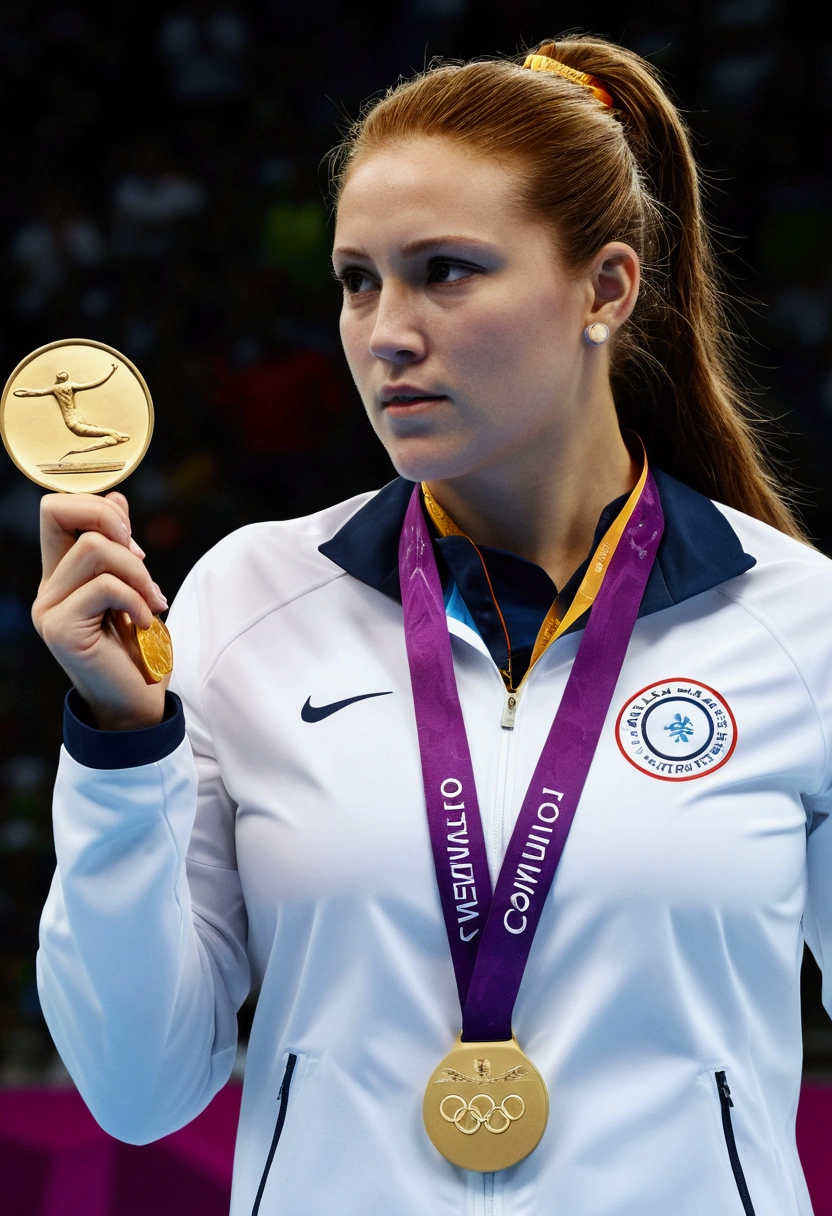 olympic games, Award-Winning Moment, gold medal, busty player