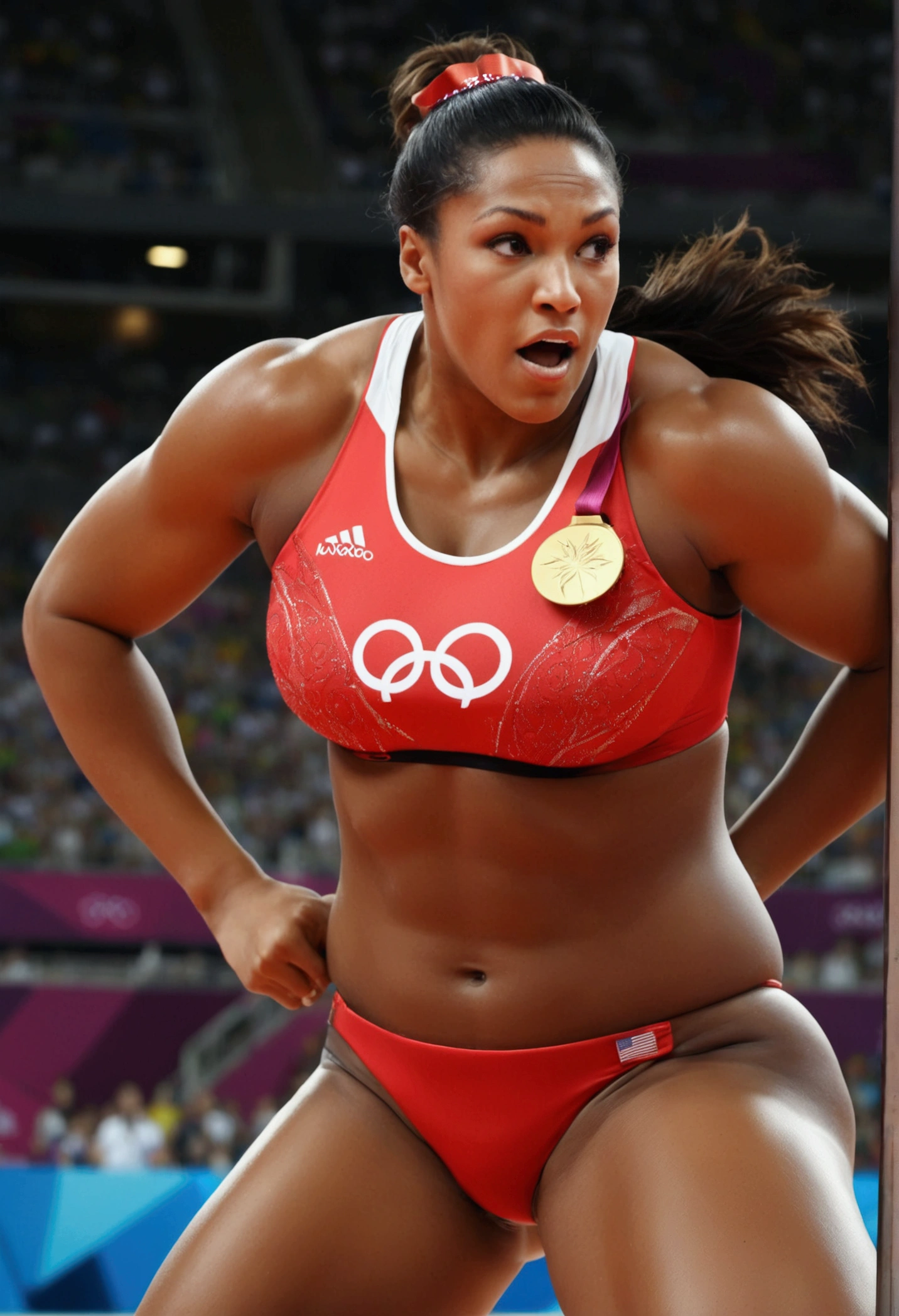 olympic games, Award-Winning Moment, 1 medal, busty player