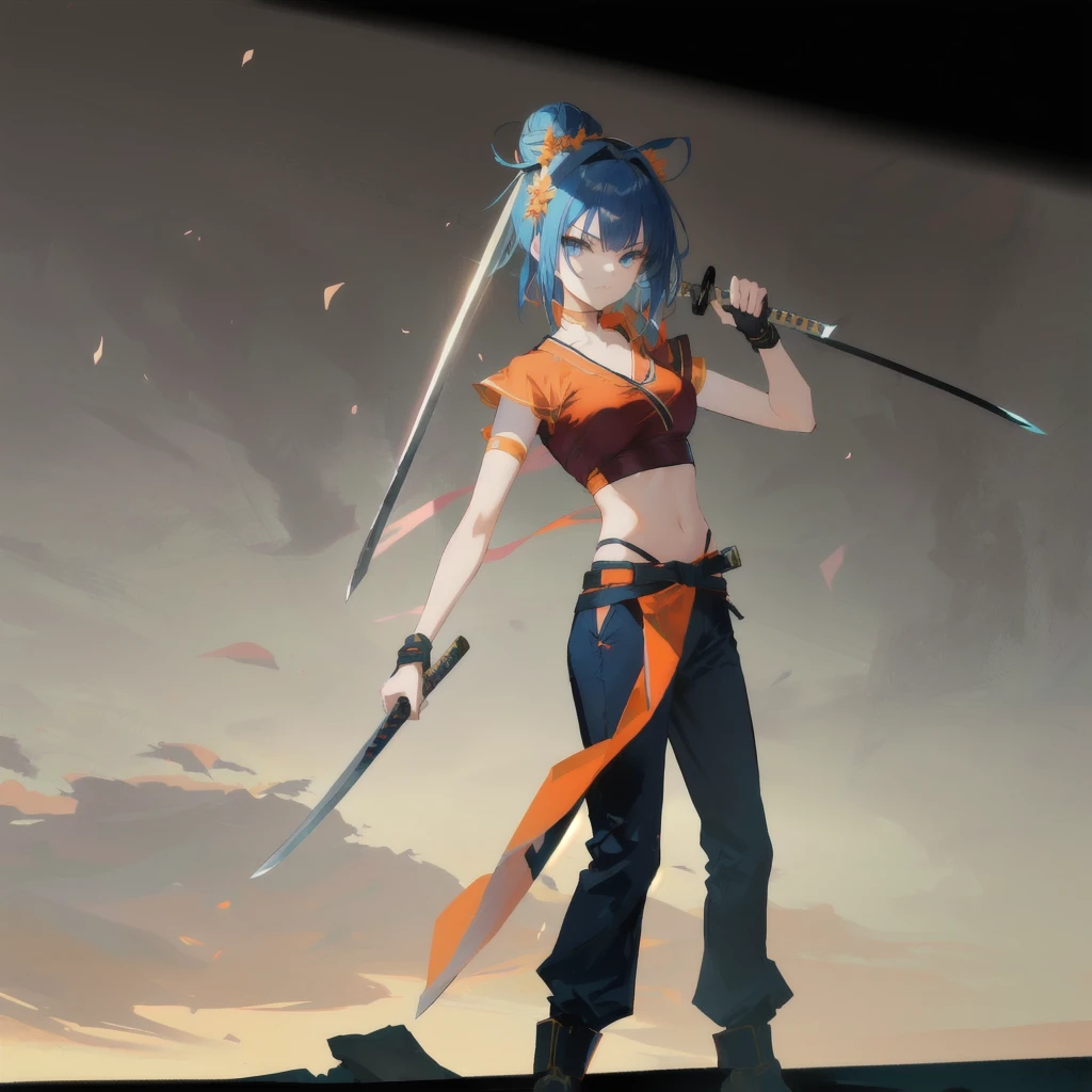 Full body, puffy nipple, swordsman