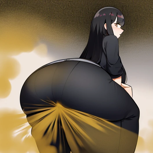 One Woman,quiet,Patsun,Long Hair,Black trousers,Long Bangs,Big Ass,Women stink,fart,Turn your hips here