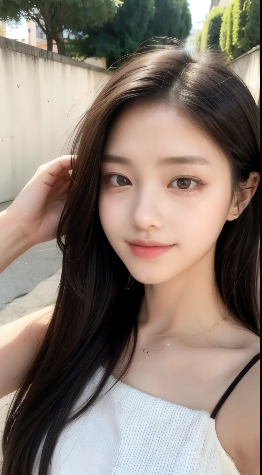 （（best quality，8k，masterpiece：1.3）），perfect beauty：1.4，hip：1.2，（layered hairstyle：1.2）），（distance：1.3），Ultra-delicate texture for face and skin，full body lesbian，Exquisite eyes，double eyelid work，Whitens the skin，short hair，pretty korean beauty（with a round face：1.5），（Noir，short skirt：1.6）laugh