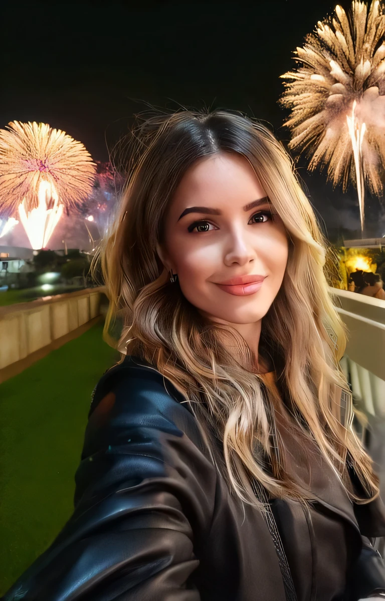 The beauty of House View Orchid takes a selfie at the fireworks display venue