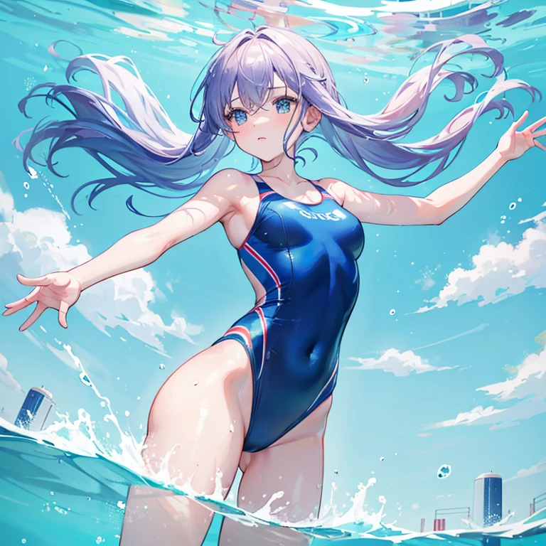 Create a stunning pastel watercolor illustration of a female swimmer achieving a world record in breaststroke. The image should capture the moment of triumph, blending athletic prowess with ethereal beauty.
Key elements:
A beautiful, athletic woman in mid-breaststroke motion
Expression of intense focus and determination, with a hint of joy
Sleek, pastel-colored competitive swimsuit
Swim cap with country flag or emblem
Goggles reflecting the pool's shimmer
Action:
Arms outstretched forward, hands together, just breaking the water surface
Powerful leg kick, creating a splash behind
Head lifted slightly, taking a breath
Setting:
Olympic-sized pool with soft pastel lane dividers
Digital time display showing the world record time
Ethereal, dream-like background hinting at a large arena
Artistic style:
Soft, detailed watercolor technique
Pastel color palette: aqua blues, soft pinks, lavenders, and mint greens
Delicate balance between realism and whimsical style
Details to include:
Water droplets suspended in air around the swimmer
Ripples and waves in the pool, showcasing the power of the stroke
Toned muscles visible beneath the skin, especially in arms and legs
Flowing hair peeking out from under the swim cap
Composition:
Swimmer positioned slightly off-center, moving from left to right
Dynamic angle to emphasize the forward motion and power
Lighting and effects:
Soft, diffused lighting with gentle highlights on wet skin
Sparkles in the water and around the swimmer for a magical touch
Slight motion blur in the background to focus on the swimmer
Fine details:
Individual water droplets on face and arms
Subtle veins on arms showing exertion
Small air bubbles trailing behind the swimmer
Atmosphere:
Convey a sense of momentous achievement and graceful power
Create a dreamy, almost surreal quality to elevate the moment
Additional elements:
Faint, cheering crowd in the background
Perhaps a small, cute mascot character celebrating near the edge of the pool
Aim to capture the pin