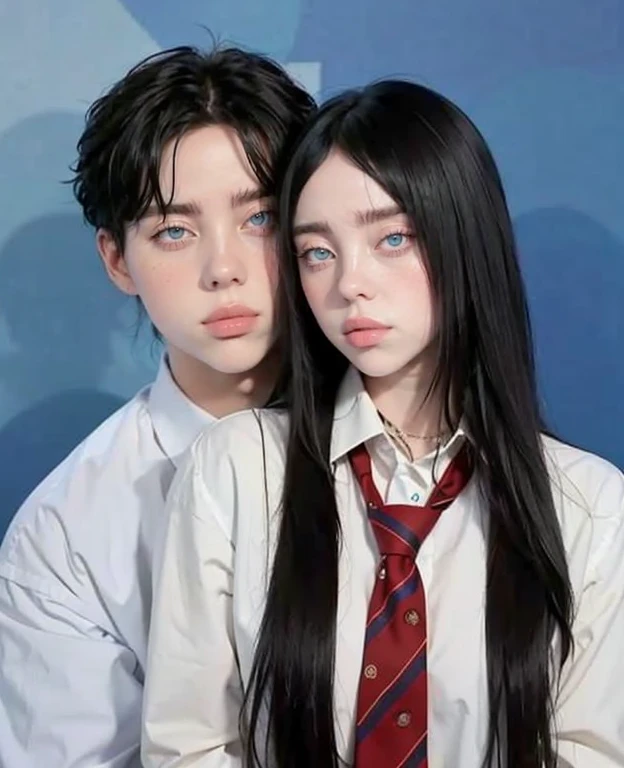 billie eilish sea eyes, a boy and a girl