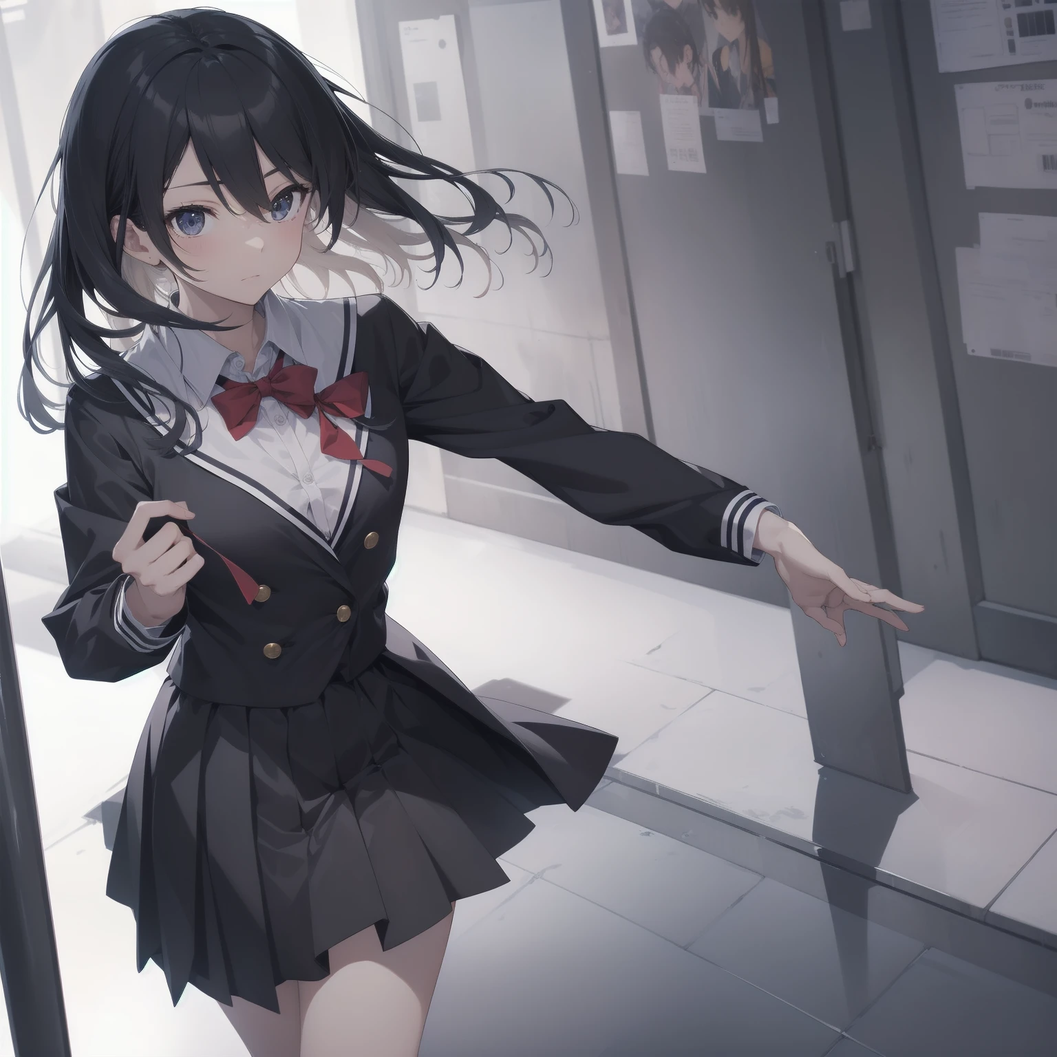 ultra-absurdres-Top quality by artist God, ultra-detailed, high resolution, anime moe artstyle, best anime 8k konachan wallpaper, pixiv contest winner, pool:2810, perfect anatomy,break, 1girl, (Please draw a girl walking sleepily to school alone. )break,(Solo,little female, 13-year-old:1.3),Full limbs, complete fingers,a junior high school student, (very short hair), short cut, flat chest, , small butt, small black eyes, beautiful detailed eyes, well-proportioned iris and pupils, expressive eyes, highres detailed hair, soft expression, salor school_uniform, sailor collar, serahuku, bow, pleated skirt,(Detailed Lighting), (Detailed background), in the School commute route. break,super detailed skin, Best cinematic lighting powered by famous artist, 8k,beauty illustration,photoshop_(medium),very aesthetic,break,((artist:haruhisky )), artist:clamp ,artist:carnelian ,artist:kantoku ,
