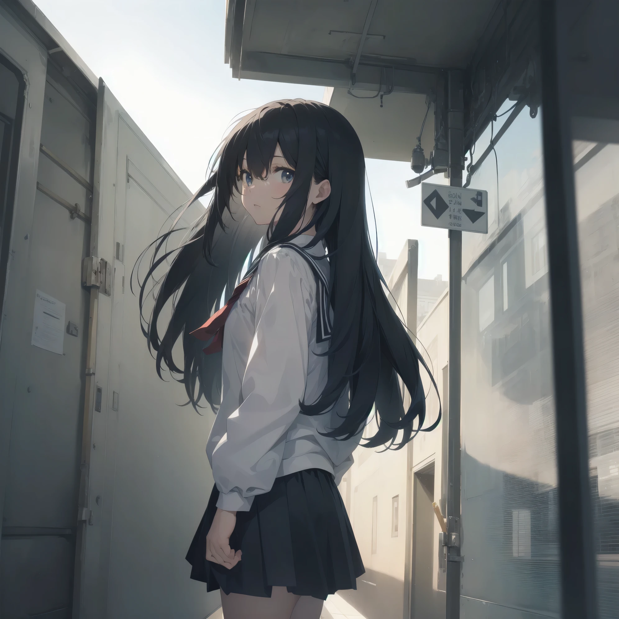 ultra-absurdres-Top quality by artist God, ultra-detailed, high resolution, anime moe artstyle, best anime 8k konachan wallpaper, pixiv contest winner, pool:2810, perfect anatomy,break, 1girl, (Please draw a girl walking sleepily to school alone. )break,(Solo,little female, 13-year-old:1.3),Full limbs, complete fingers,a junior high school student, (very short hair), short cut, flat chest, , small butt, small black eyes, beautiful detailed eyes, well-proportioned iris and pupils, expressive eyes, highres detailed hair, soft expression, salor school_uniform, sailor collar, serahuku, bow, pleated skirt,(Detailed Lighting), (Detailed background), in the School commute route. break,super detailed skin, Best cinematic lighting powered by famous artist, 8k,beauty illustration,photoshop_(medium),very aesthetic,break,((artist:haruhisky )), artist:clamp ,artist:carnelian ,artist:kantoku ,