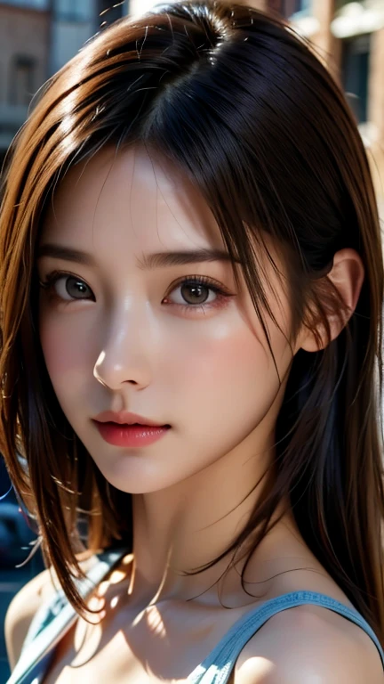 masterpiece, 最high quality, Ultra-high resolution, (Realistic:1.4), Beautiful face in every detail, High Quality Clothing, Amazing European Women, very cute, Portraiture, Soft skin and perfect face、Perfect Face, Shoot your hair, 8K resolution,Super Realistic,Very detailed,high quality, Broad perspective