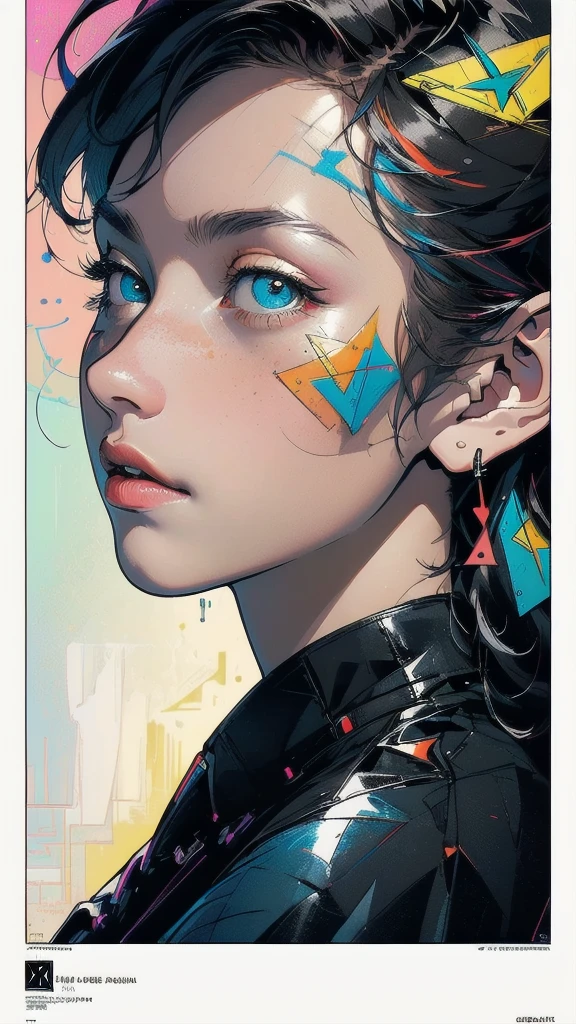 (((masterpiece, highest quality))),(((solo:1.2))),(((1girl:1.2))),32k wallpaper, very detailed, poster, vintage science fiction,(((((geometric cinematic movie poster))))), ((bauhaus)),(shape),(((abstract))),(mid century modern),movie poster,(((((portfolio))))),(((((Close-up))))),(((((bust up))))),((((more various angle)))),((((highlight)))),((((heterochromia)))),(((complete. detailed face))),((((Extremely talented)))),(((((most complecated futristic))))),(Colorful color scheme),(((detailed unlimited complete equipment : rebellion))),(((((Absolutely simple background))))),(((texture:grunge)))