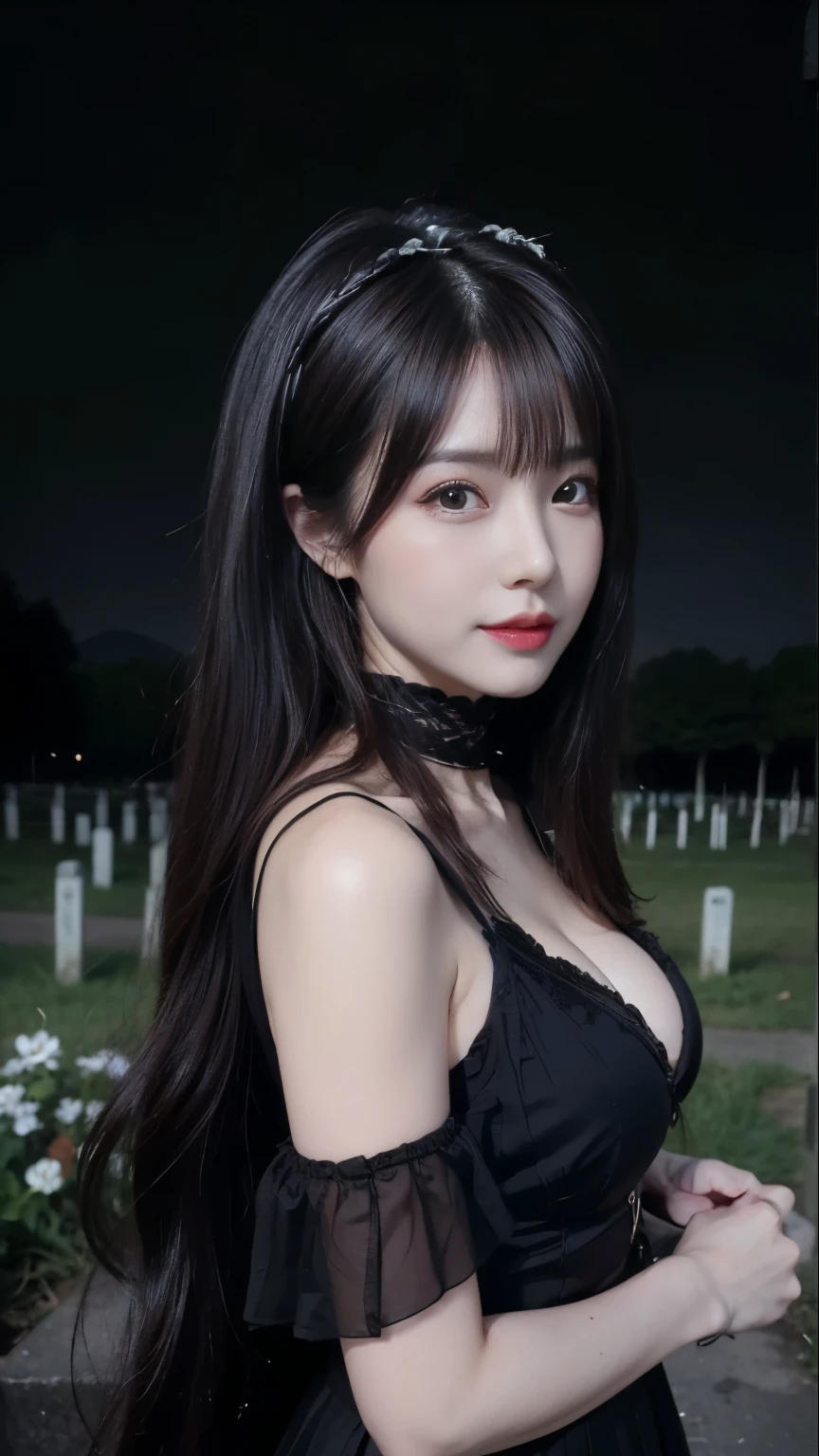 (Realistic, Photorealistic: 1.37), (Masterpiece, Best Quality: 1.2), (Ultra High Resolution: 1.2), (RAW Photo: 1.2, shots on Nikon), (Sharp Focus: 1.3), (Face Focus: 1.37), (Ultra Detailed CG Unified 8k Wallpaper: 1.2), (Beautiful Skin: 1.2), (pale Skin: 1.3), (Hyper Sharp Focus: 1.5), (Ultra Sharp Focus: 1.5), ( Beautiful pretty face: 1.3), (super detailed background, detail background: 1.3), break, very cute and beautiful Japan pictures of woman, (y model), professional attire, (22 years old: 1.1), portrait of a girl with a bright smile, upper body image, When viewed from the front, the composition is symmetrical, (Studio lighting: 1.3), (Cinematic lights: 1.3), (backlight: 1.3), dim lighting, lighting that covers the whole body, (looking straight at you, standing:1.3, arms down:1.3, random, model pose), break, (shiny-brown half up thin hair: 1.2), dark brown eyes, upturned eyes, beautiful eyes, princess eyes, ((brown hair:1.3)), single hair, bangs, Hair between eyes, Long hair, curby, abs, perfect abs, (gigantic-bre37, big breast:1.g cleavage:1.37),aist: 1.15), (detailed beautiful girl: 1.4), (bare shoulder, Chest squeezed together, View viewer, (blue camisole:1.3, black box-long-skirt:1.3, teacher fashion style, attractive look), Solo, Parted lips, pink lips, (shiny skin), sweat, (school room background:1.5), (light seductive smile:1.25), ((Perfect Female Body)), (Upper Body Image:1.3), Frame the Head, Perfect Anatomy, Perfect Proportions, 8.5 Life-Size, Face Focus, Ultra Realistic Photo, Hyper Sharp Image, Hyper Detail Image,