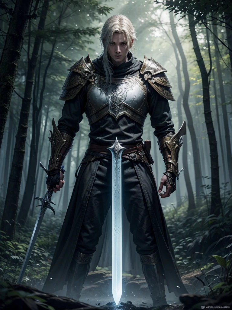 Drawing Arcane Guardian Berseke Double Sword Forest Swordsmen Artwork Drawing Quality Light Flourishing Man