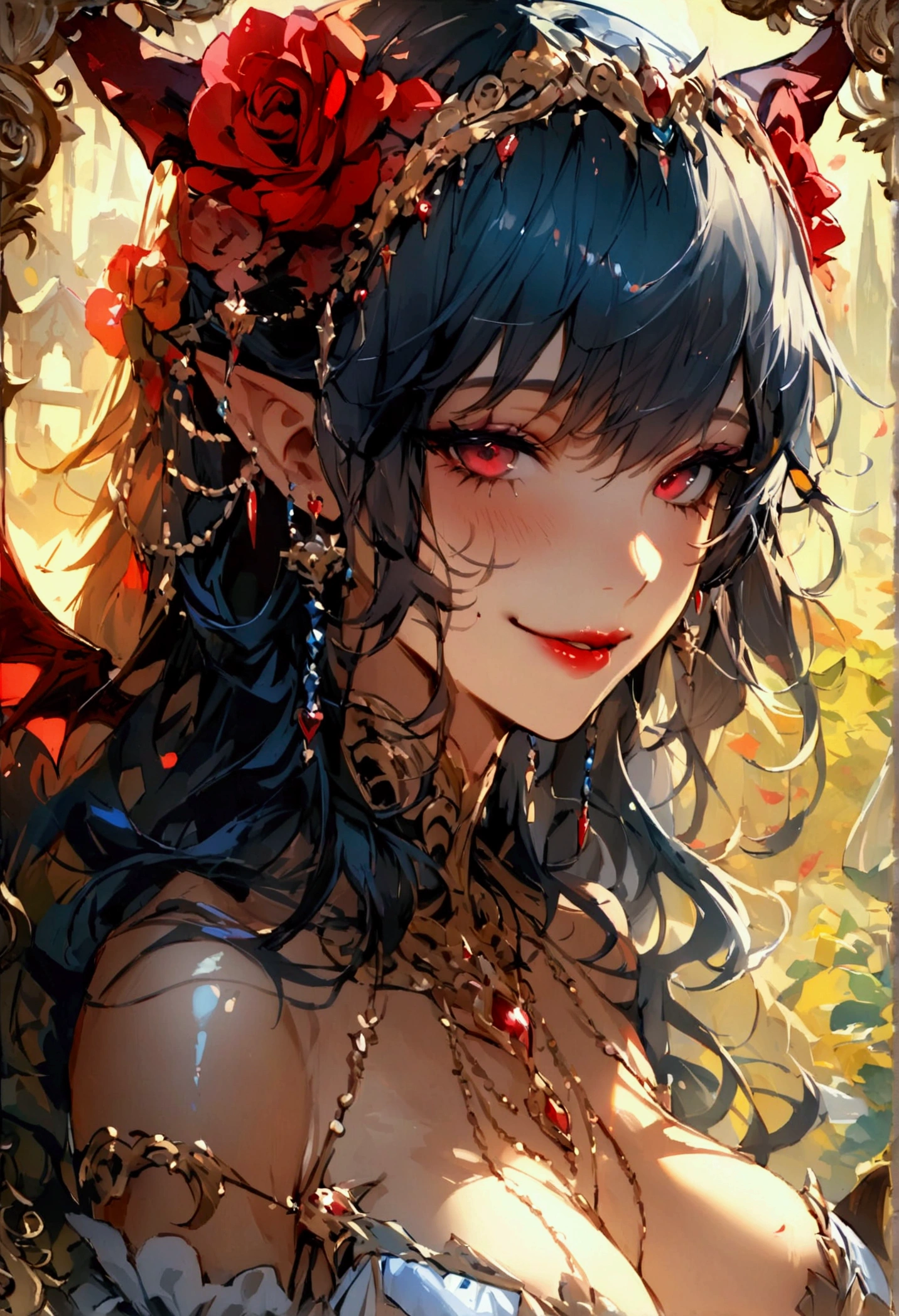 masterpiece,Highest quality,Super quality,smile,Fantasy,Companion Character,Succubus,Good guy
