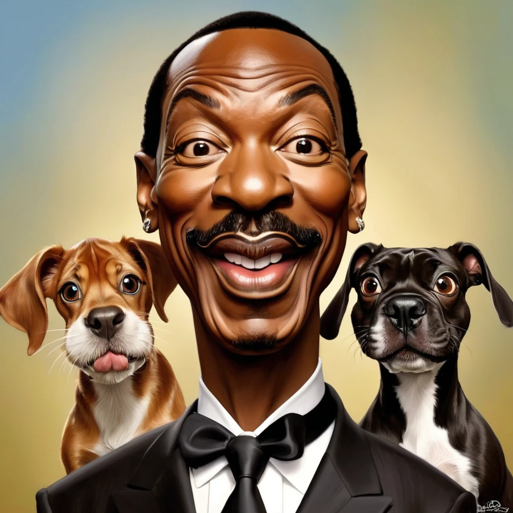 Funny caricature of Dr. Dolittle ("Eddie" Murphy)