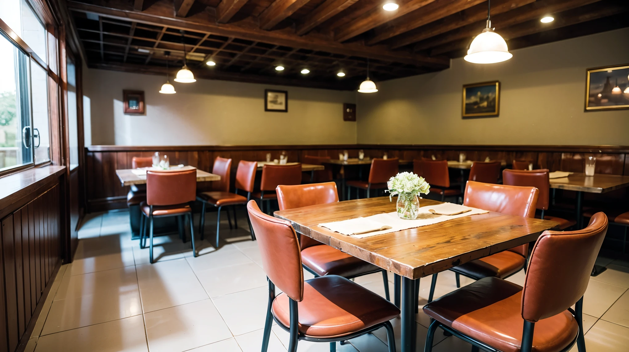 countryside, Medieval, in, indoor, Humble, table, Chair, diner plates, Quadratic equation, PIVIX