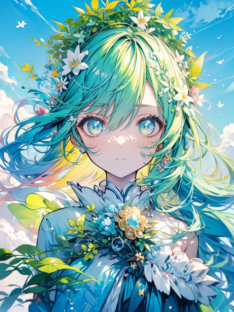 girl fairy cute sky green forest