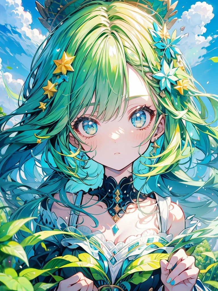 girl fairy cute sky green forest