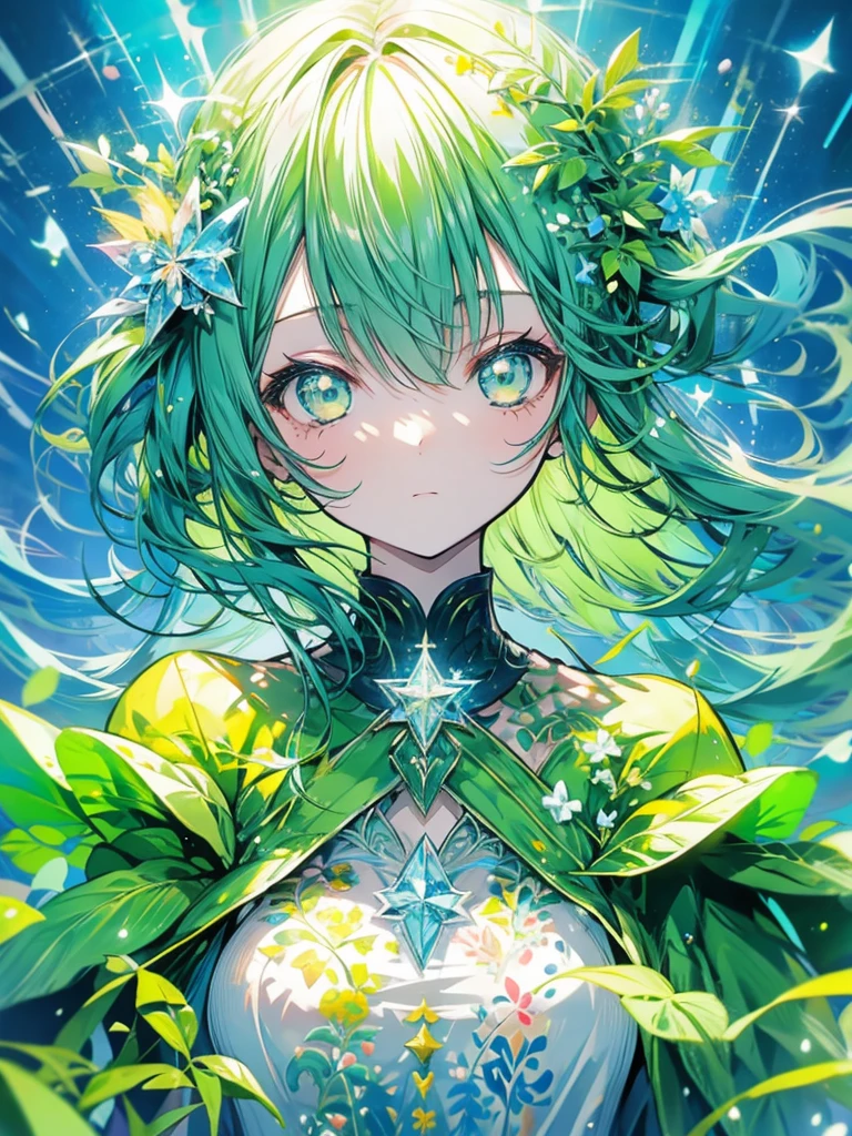 Girl fairy cute green forest floating diagonal