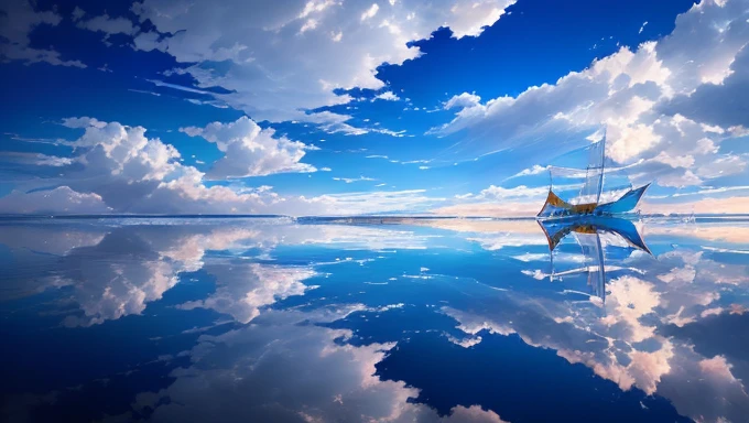 Boat and clouds reflected in the lake water, Amazing reflection of the sky, Beautiful reflection, Clear reflection, mirror like water, Mirror-like calm water surface, Beautiful reflection, Incredible reflections, Built on the Uyuni Salt Flats, infinite reflection, Blue Reflection, In Salar de Uyuni, Beautiful sky, Awesome Wallpapers