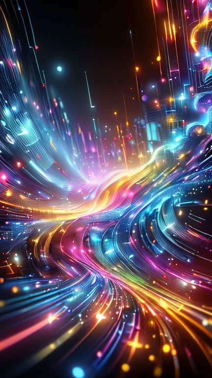 ((8k, Highest quality, masterpiece, Very detailed, Three-part method)), (((Light play, Shadow play))), ((Abstract background)), ((Provocative)), ((Glamour Photos)), ((Cinematic, Film Grain)), ((Anime Aesthetics)), ((Manga style)), ((Soft light passing through hair)), ((colorful, Crazy)), reflection, Shiny, ((One girl, Multicolored Hair, Flowing Hair, Holographic, Blown by the Wind)), 