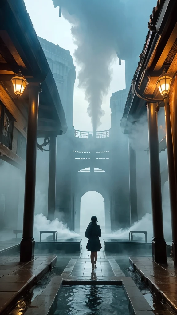 In the bathhouse, steam rising from the water、A teenage girl enters a mysterious world。Walking through the corridors of the bathhouse, shrouded in an eerie mist、A giant statue of the wind god welcomes you。In the center of the lake, a mysterious train rides the waves.、The girl&#39;s adventure begins。