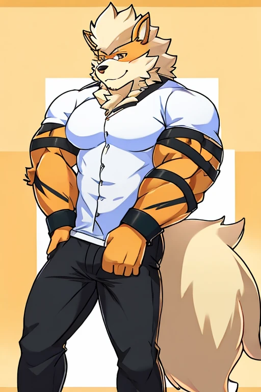 Alaskan Malamute dog black and white fur, muscular, with chest straps, furry, blue eyes , shorts negros , with dog collar and leash