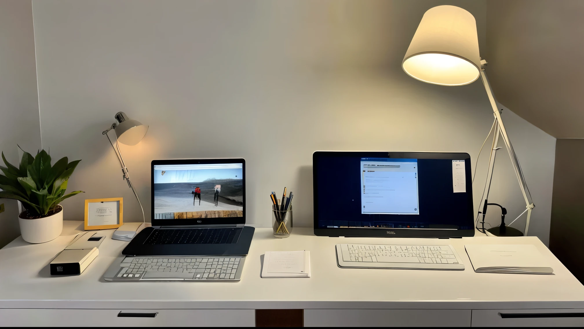 desk, cheia de Sheets, Sheets, study, computer, lampshade, mesa de studys, textbooks, with a boy ( the photo must be taken from the boy&#39;s back)