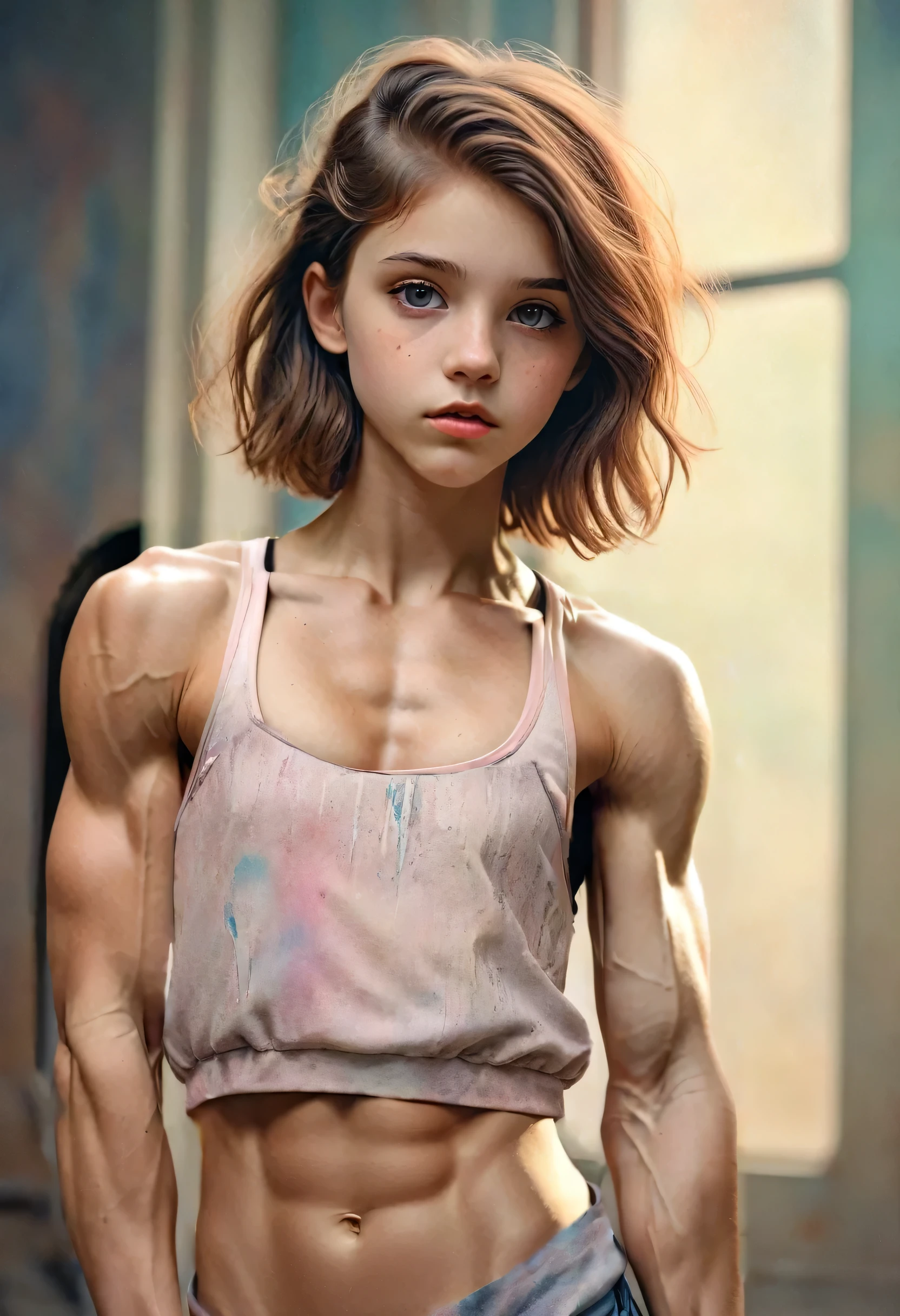 , muscular and well-defined and well-formed biceps triceps, skinny, a bit veiny and muscular arms