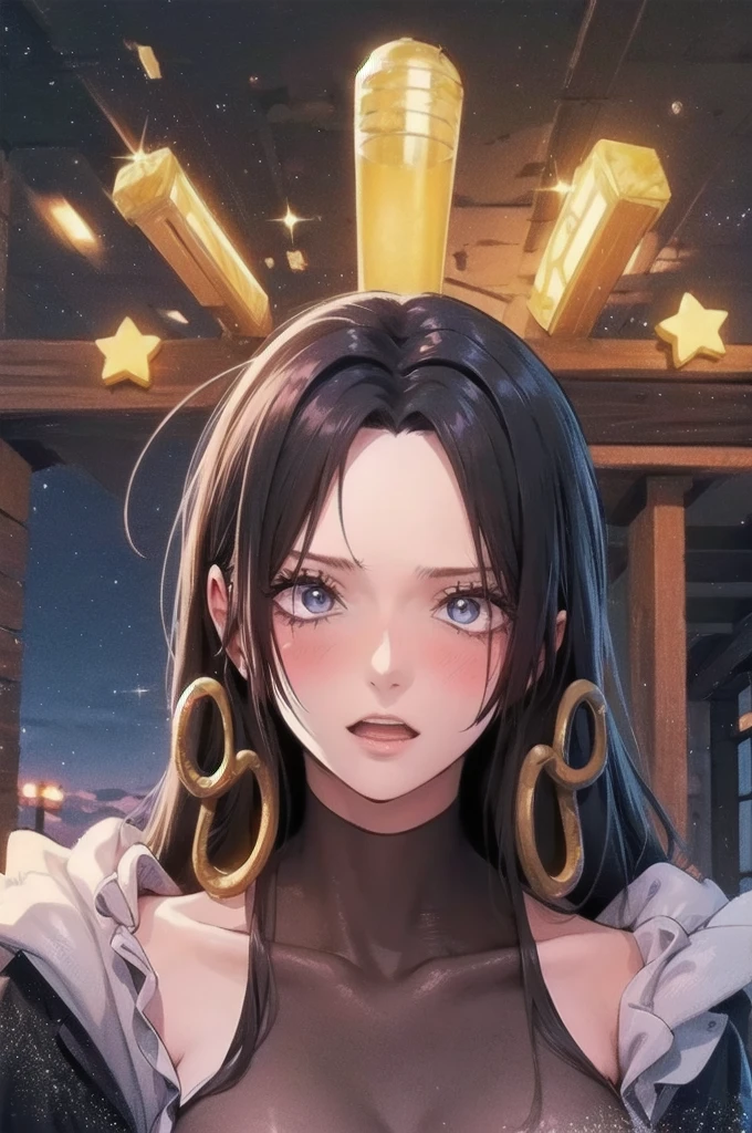 absurdres ,masterpiece, HQ, 4k, HDR, best quality, 1girl at center screen with beautifulface, white_hair. (black costume:1.2),deep dark, bangs, breasts, eyebrows_visible_through_hair, hair_ornament, light_particles, long_hair, looking_at_viewer, medium_breasts, dune surface, solo, space, star_(sky), starry_sky, twintails, very_long_hair, yellow_eyes, transparent, see-through,(Background_Giedi_Prime_Dune:1.0), (innocent face:1.1), beautiful eyes, volumetric lighting, real shadows.