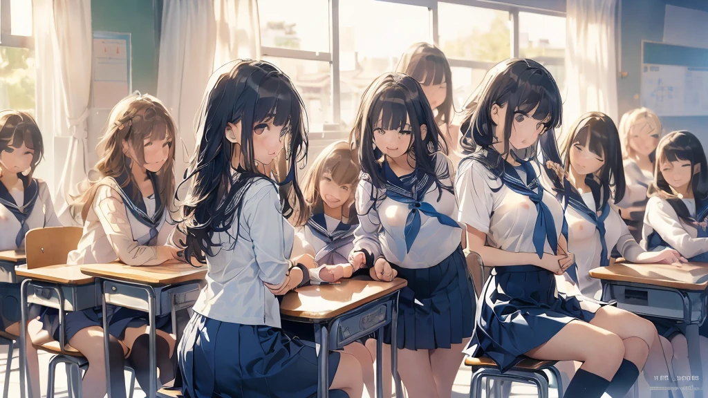 classroom of girls, (((NUDE)))