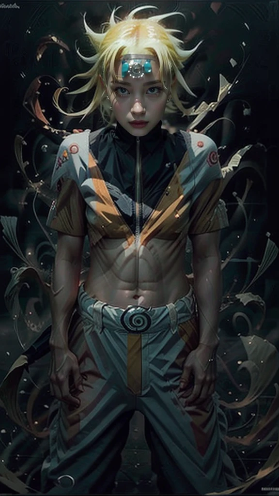 Moisturized skin, (red eyes), realistic body, (adult female body), energetic, (), (girl),
BREAK,
Bright red lipstick, (beautiful navel), blonde hair, (detailed hair), (Naruto Uzumaki's clothes: 1.3),
BREAK,
((masterpiece + highest quality + high resolution + highly detailed)), (full body: 1.2), symmetrical, one shot,
BREAK,
(leaves fluttering), (wind blowing), (battle stance: 1.4),
BREAK,
(large Japanese sword), ninja clothes, inside the mansion, assassination, cut wounds, kunai, fantastic, dynamic, wearing ancient samurai armor and helmet, ready to face any opponent with the wisdom and courage of his predecessors,