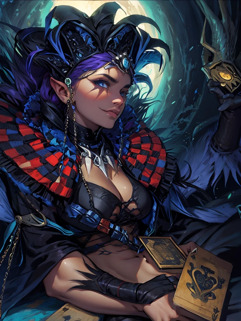 Angry trickster girl, raven wings