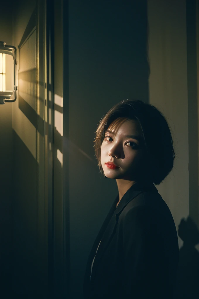 Best Quality,Masterpiece,Ultra High Resolution,(Realisticity:1.4),Original Photo,Cinematic Lighting,
1Girl,Tyndall effect,light and shadow,shadow,