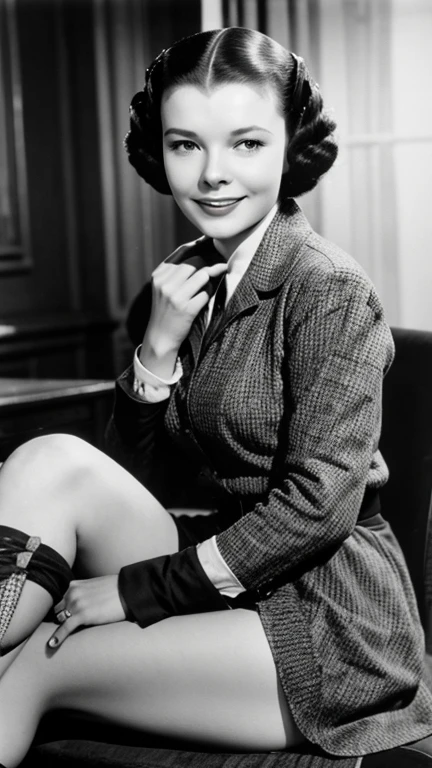 Vivien Leigh dressed in torn clothes and smiling