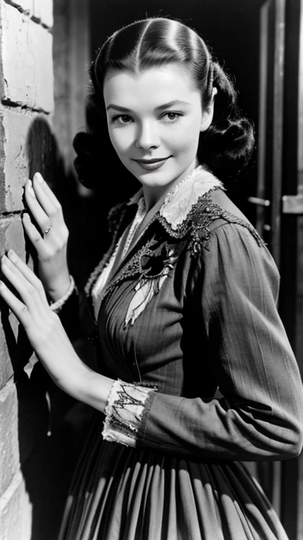 Vivien Leigh dressed in torn clothes and smiling