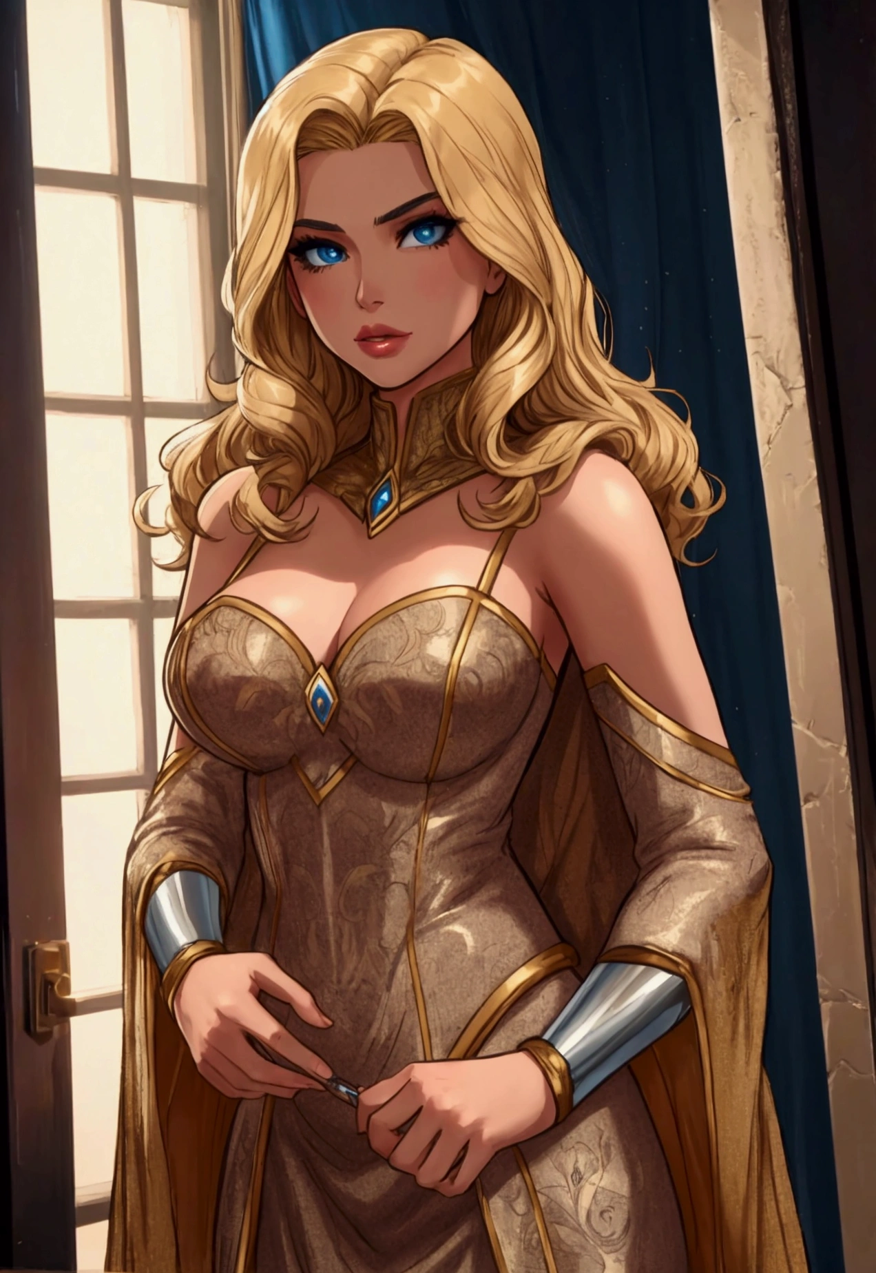 illuminated brunette, with blonde hair, dc comics