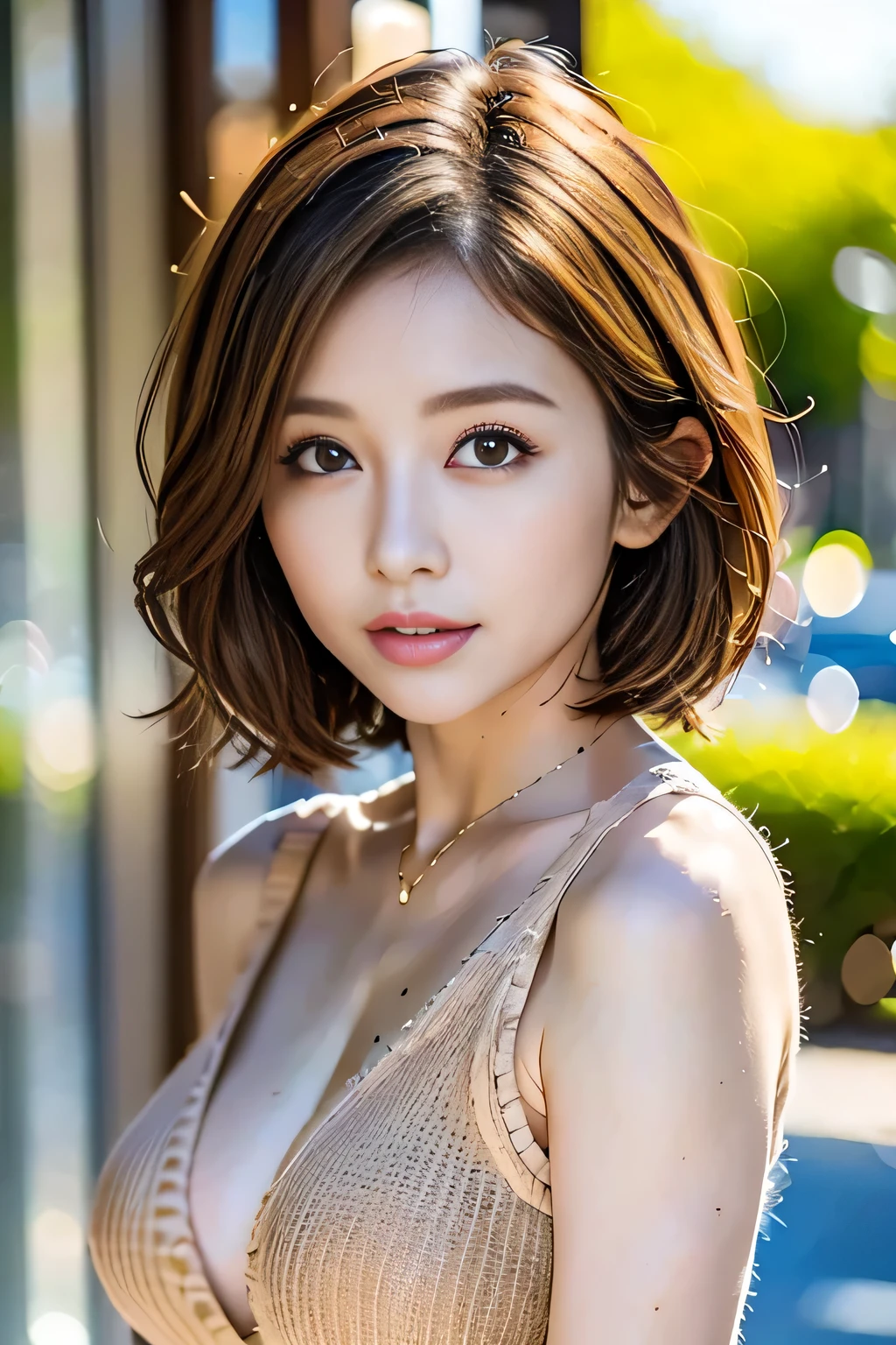 Bust up shot、Silk Cut and Sew、Light brown hair, Light brown eyes, One girl, 30 years old, (Intricate details:1.2),(masterpiece, :1.3),(Highest quality:1.4), (超High resolution:1.2), 超High resolution, (Detailed eyes), (Detailed facial features), High resolution, 8k resolution,