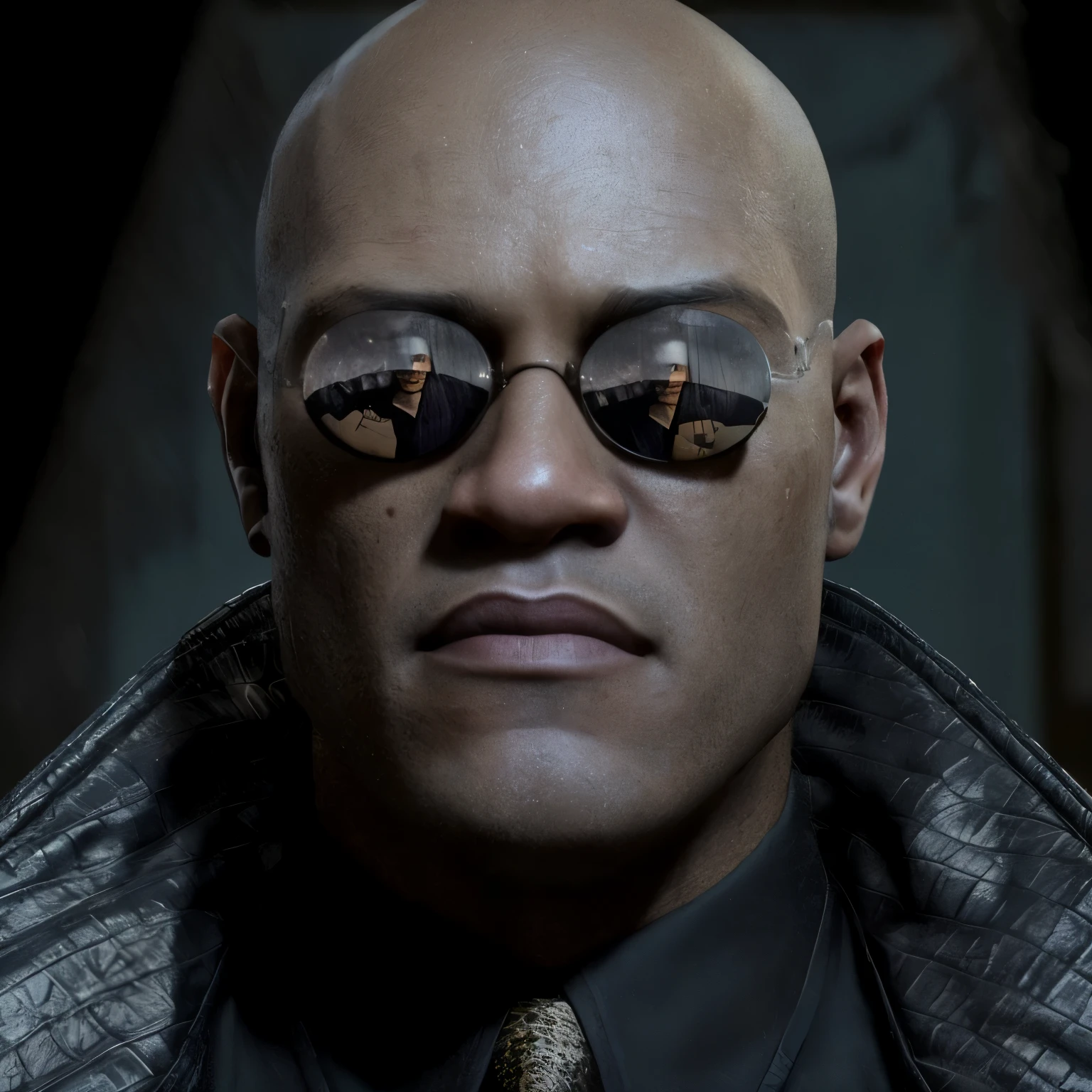there is a man with sunglasses and a tie wearing a jacket, Morpheus, pipoca como Morpheus, neo da matriz, 8k portrait render, neo da matriz, Arnold Renderizador, Trevor Phillips, Alberto Wesker, Trindade da Matriz, Will Smith como Neo em Matrix, Cinematic realistic portrait, arte cyberpunk ultrarrealista 8k, Arnold Maya render