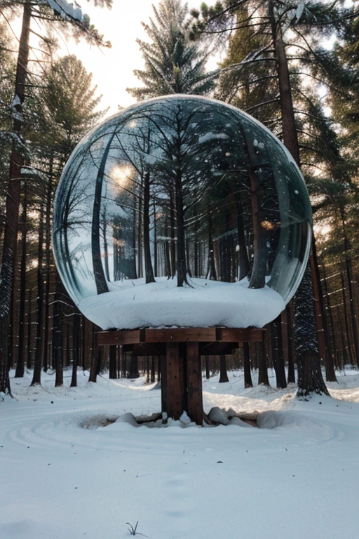 winter forest in a ball