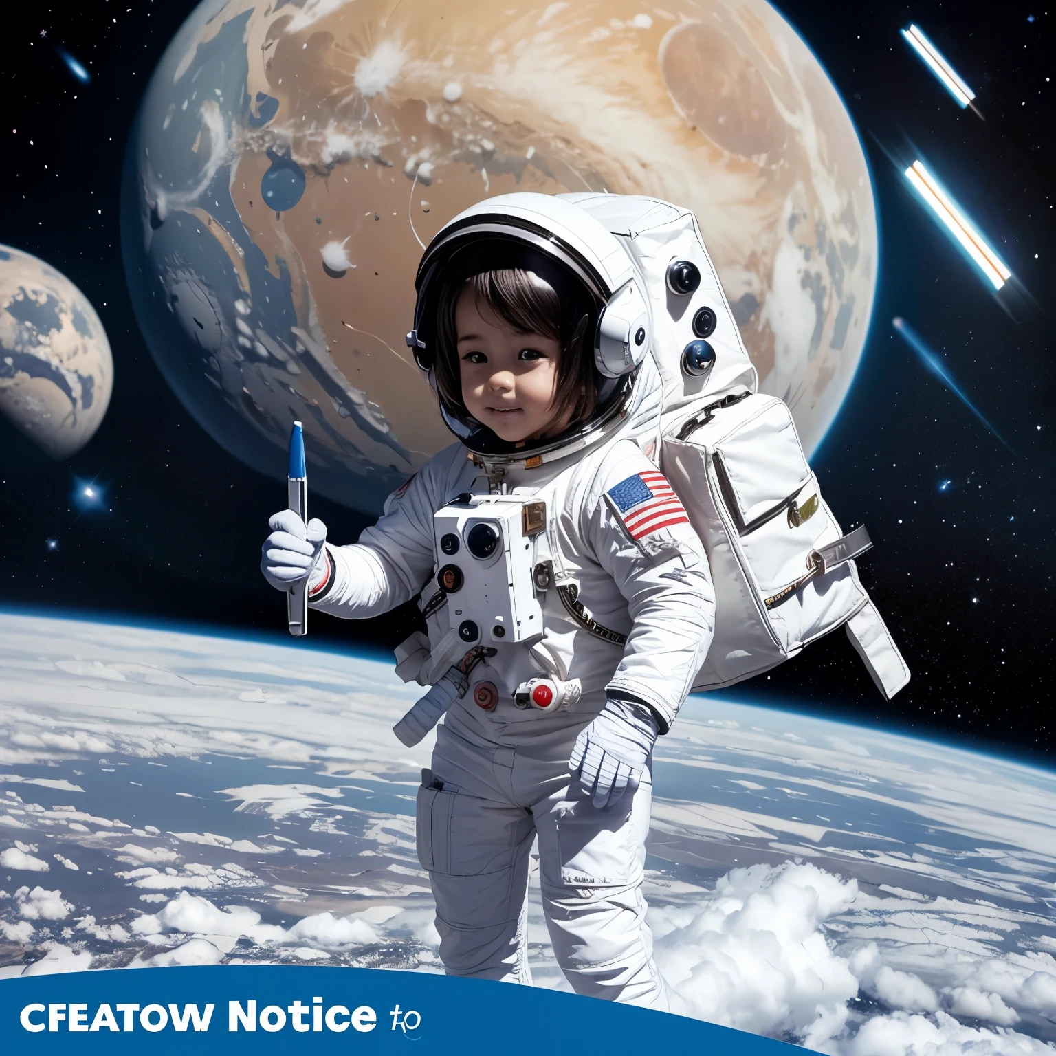 Create a cover page for the theme of cute astronaut exploring pace coloring book for kids 4 to 8 age group