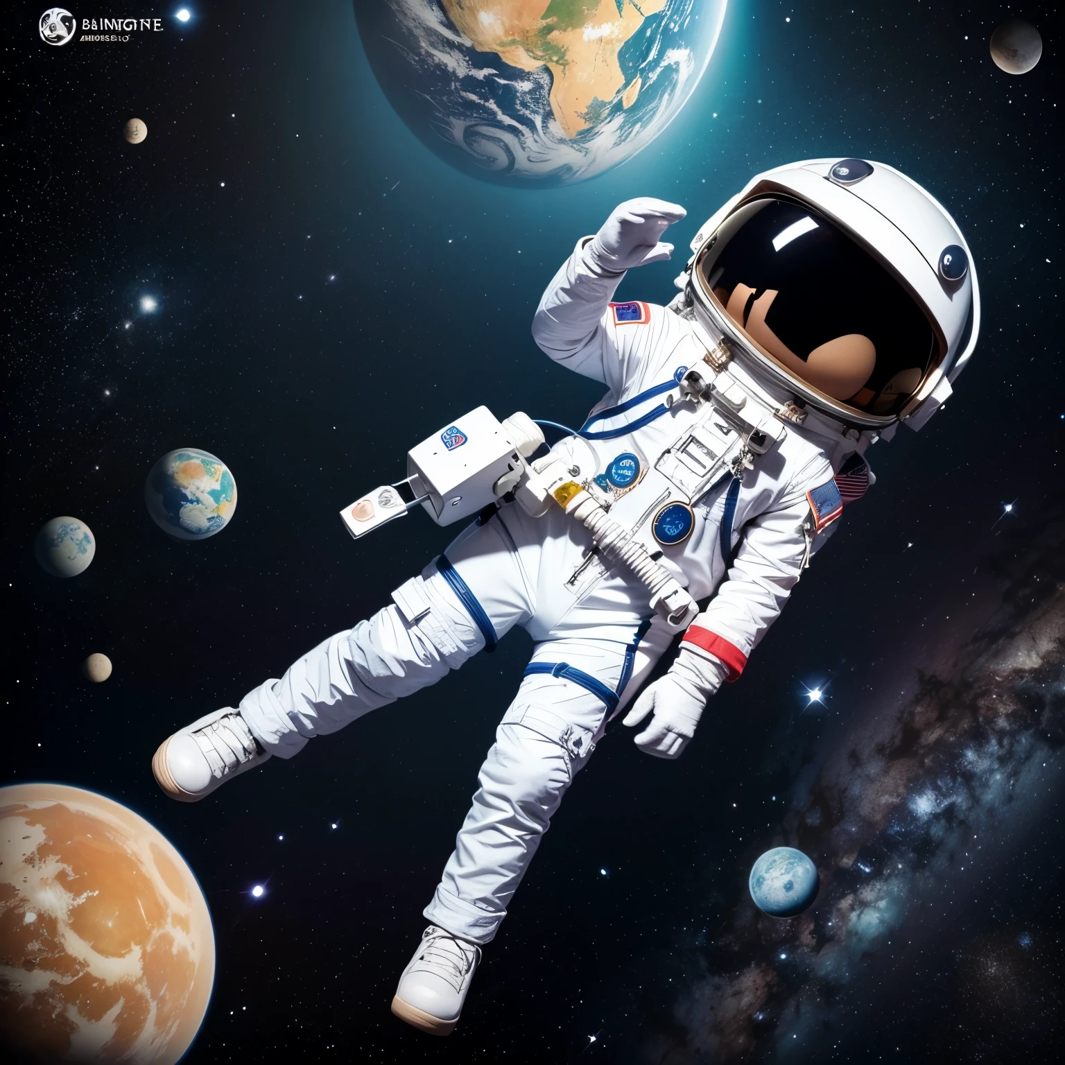 Create a cover page for the theme of cute astronaut exploring pace coloring book for kids 4 to 8 age group