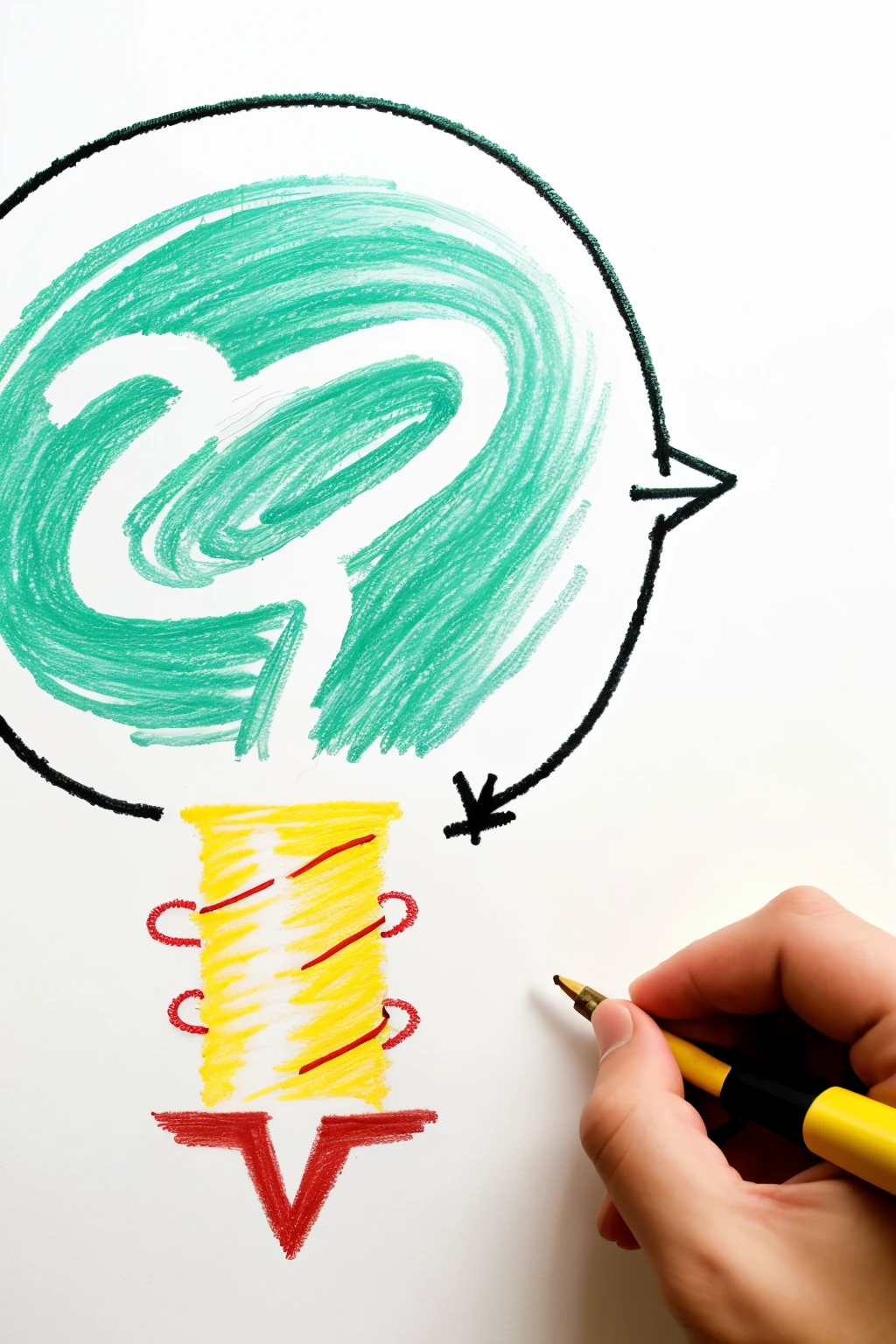Make a drawing explaining the term tension by applying the policy, electricity and physics